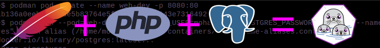 podman apache php postgresql banner