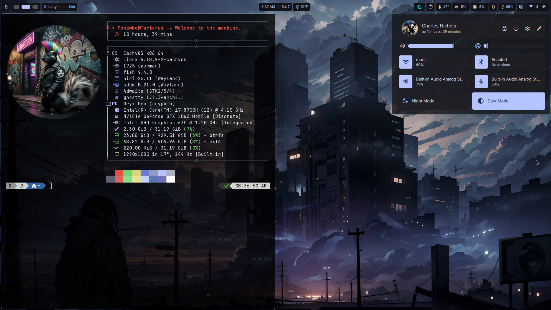 desktop with fastfetch